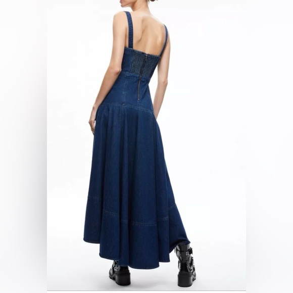 Alice + Olivia DONELLA DENIM HIGH LOW DRESS NWOT - Picture 3 of 15